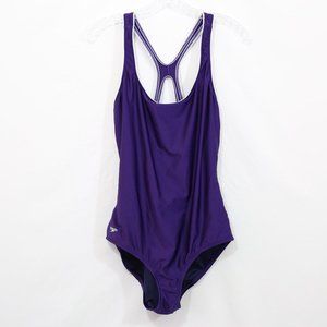 Speedo Vintage 80s Style Purple One Piece Swimsuit